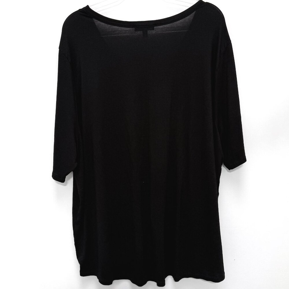 Universal Standard Lily Liquid Jersey V Neck Tee L 22/24 Black - Picture 7 of 8